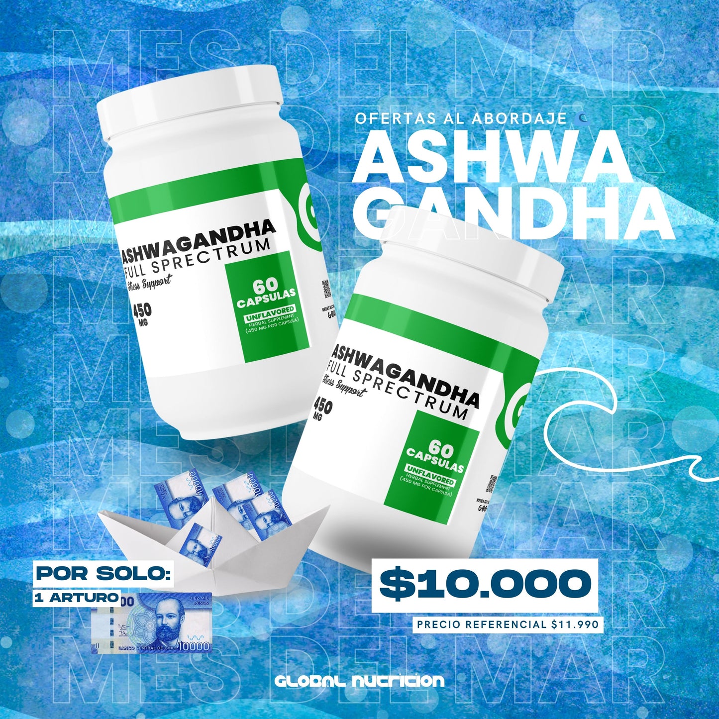 Ashwagandha Full Spectrum 450 mg 60 Caps Global Nutrition