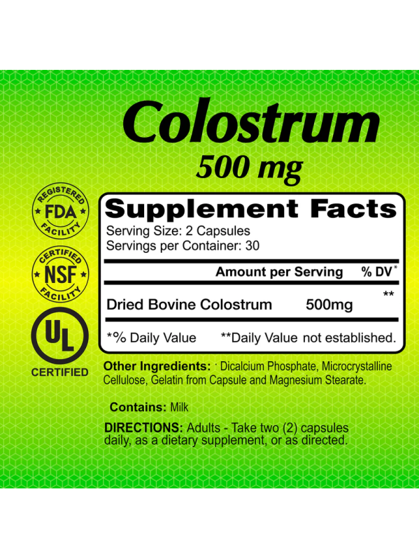 Alfa Vitamins Colostrum 500 mg 60 Caps