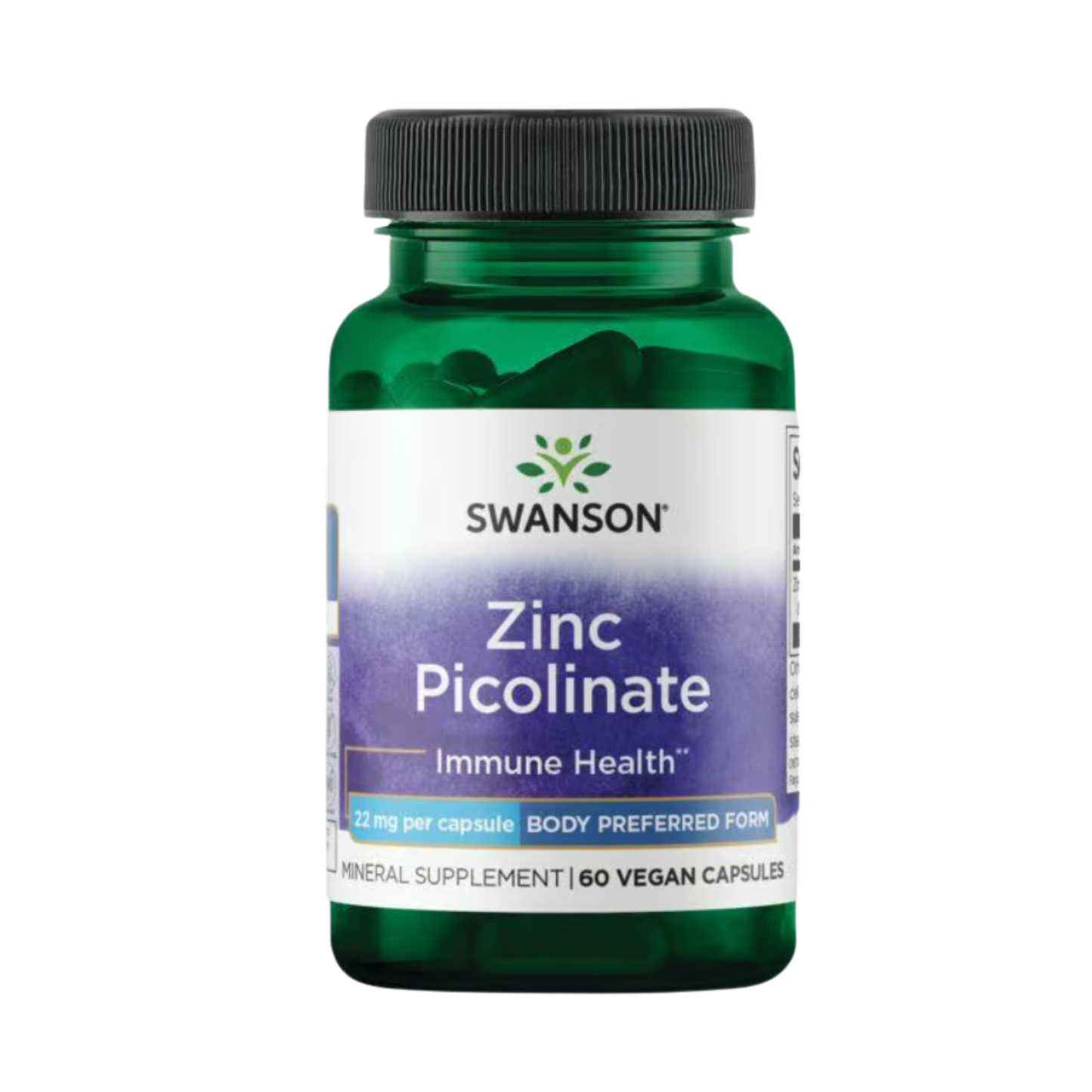 Swanson Premium Zinc Picolinate 22mg 60 Vegan Caps