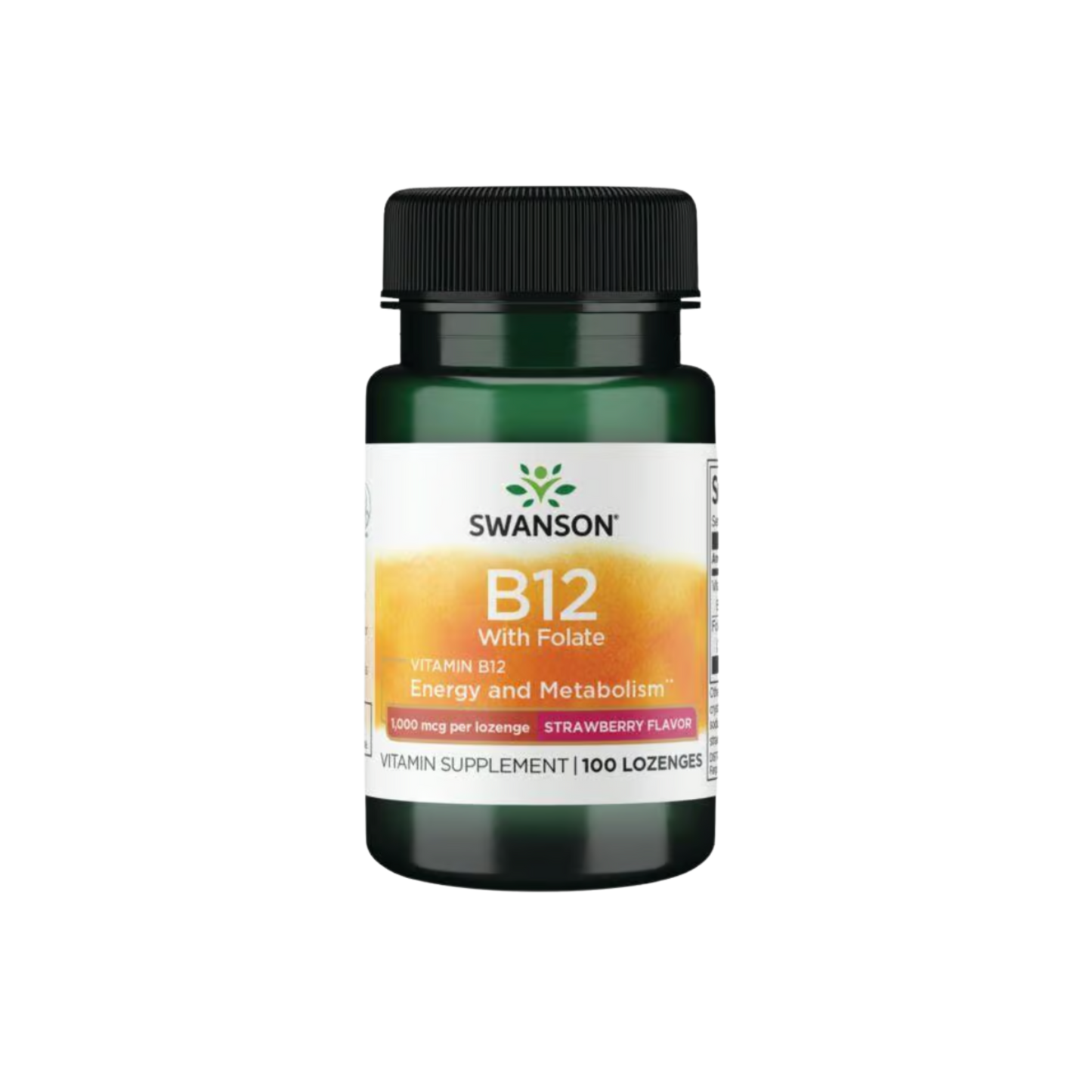 Swanson Vit1amin B12 With Folate - Strawberry Flavor 1000mcg
