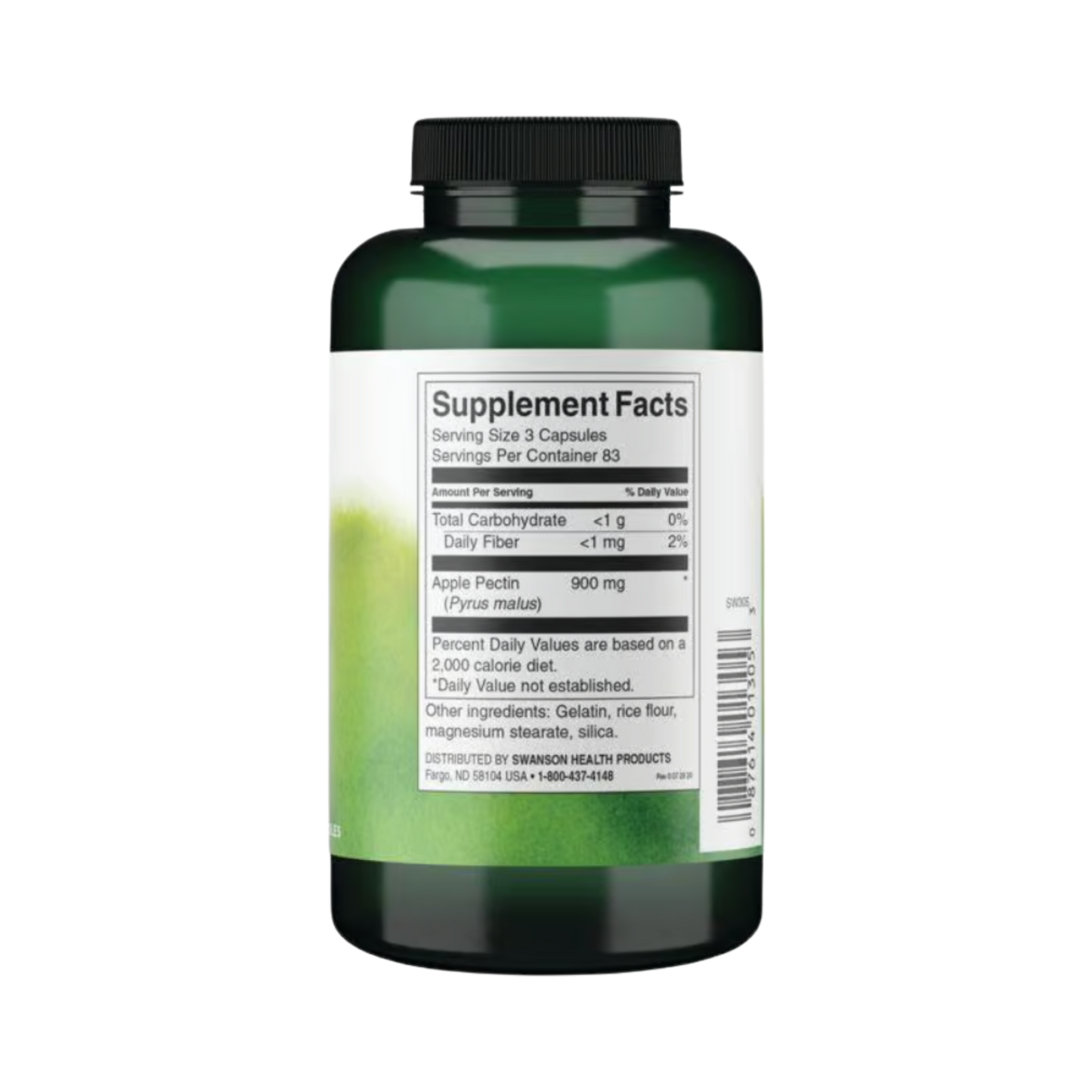 Swanson Prebiotic Apple Pectin Digestive Support 300mg 250 Cápsulas
