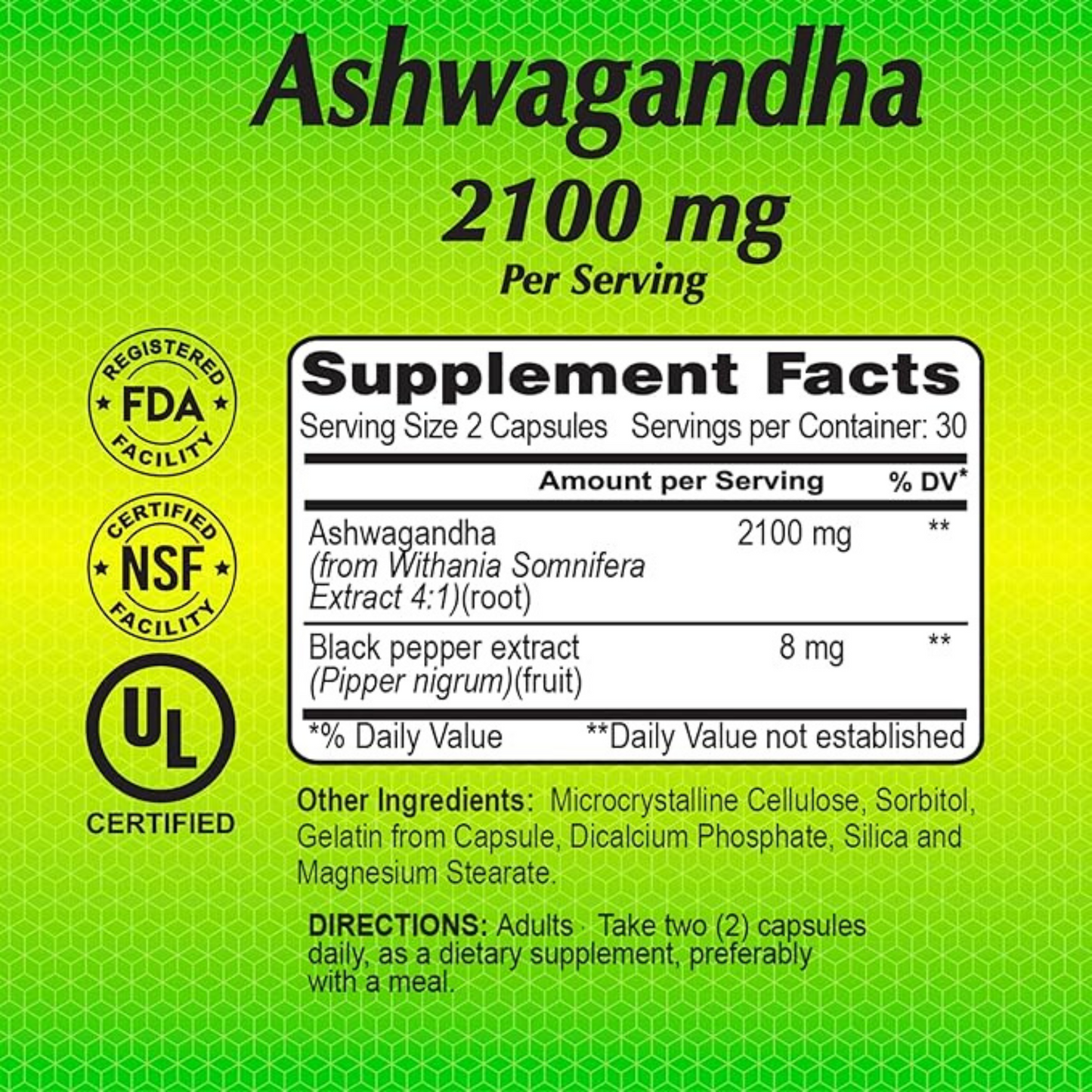 Alfa Vitamins Ashwagandha 2100 Mg 60 Cápsulas
