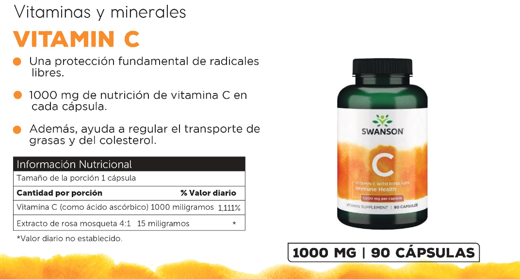 Vitamin C With Rose Hips 1.000 Mg - 90 Caps