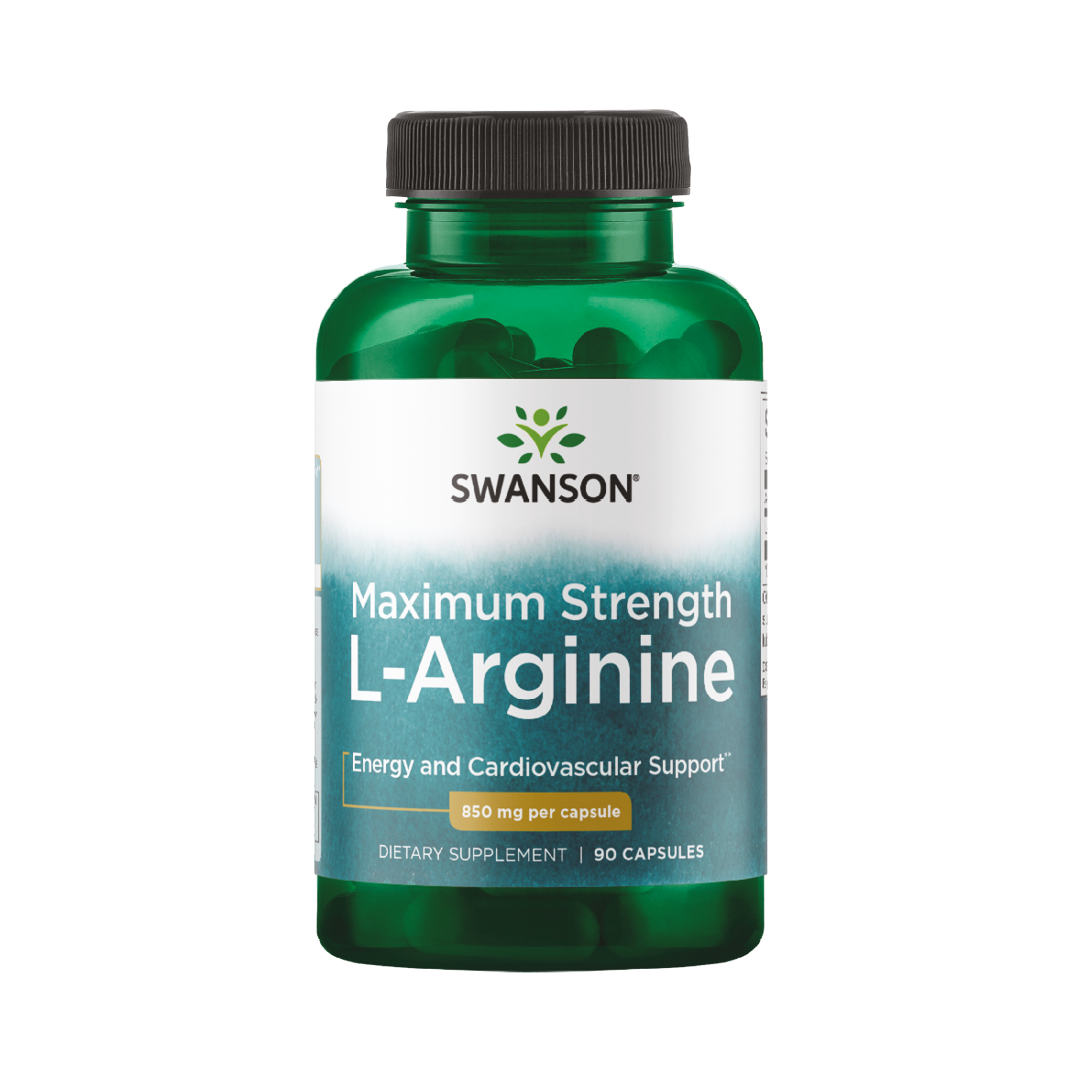 Swanson L-Arginine - Maximum Strength 850 mg 90 Caps.