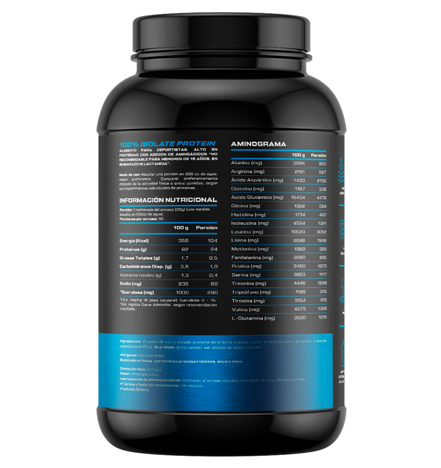 4Active 100% Isolate Protein 30 Servicios | Proteína Aislada 24g de Proteína, 5g BCAA y Bajo en Azúcar