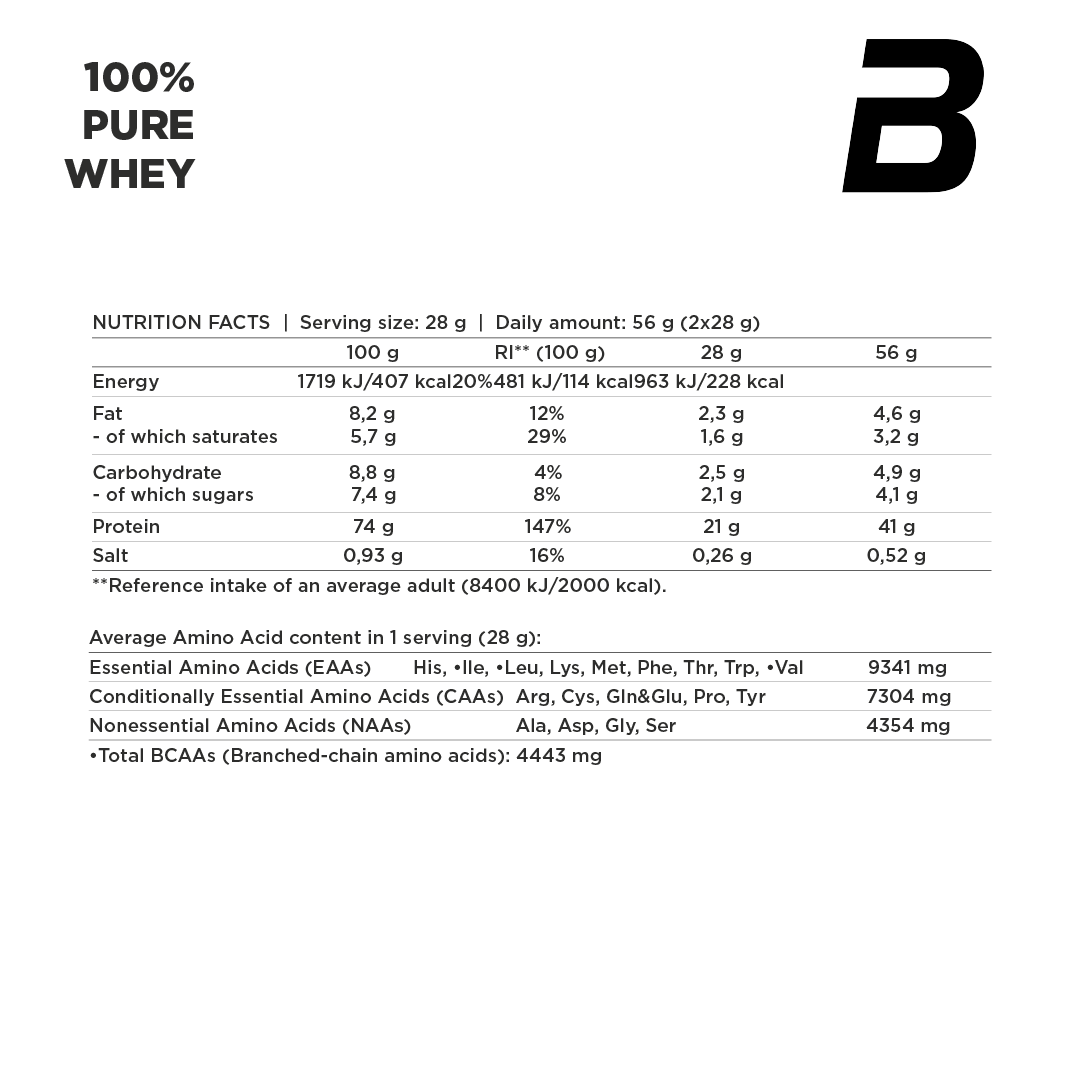 BioTechUSA 100% Pure Whey 1000 g | 35 Servicios · Proteína Whey para Desarrollo y Recuperación Muscular