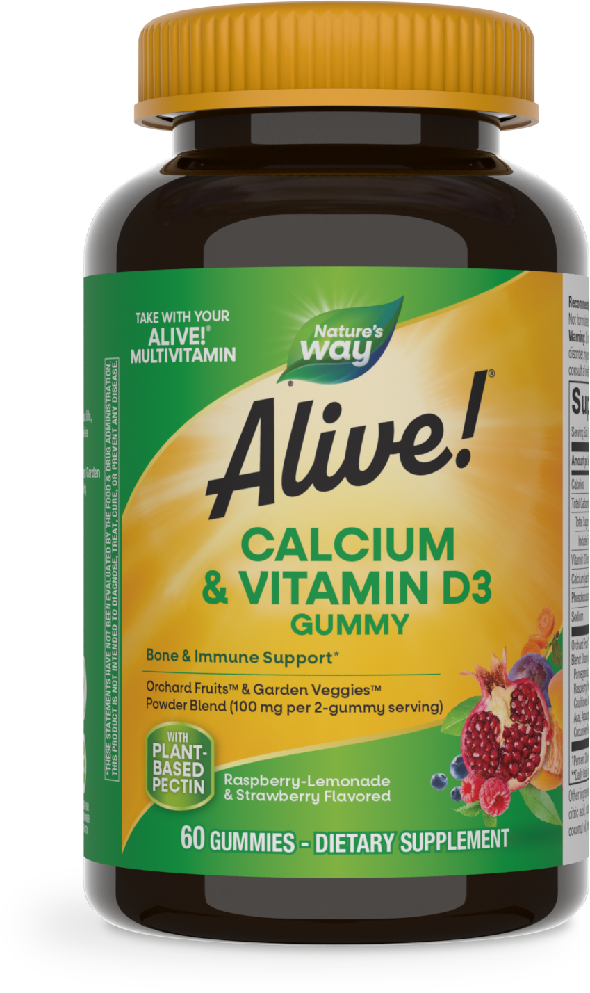 Nature's Way Alive! Calcium + D3 Gummy 60 ct (HFS)
