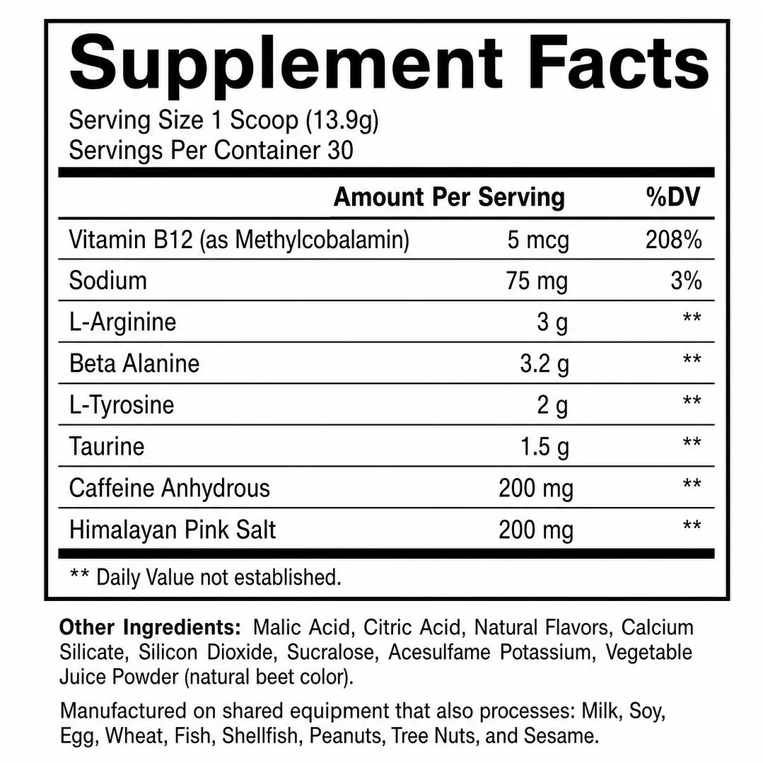 RAW Nutrition Essential Pre-Workout 30 Servicios | Pre Entreno para Energía, Enfoque y Rendimiento