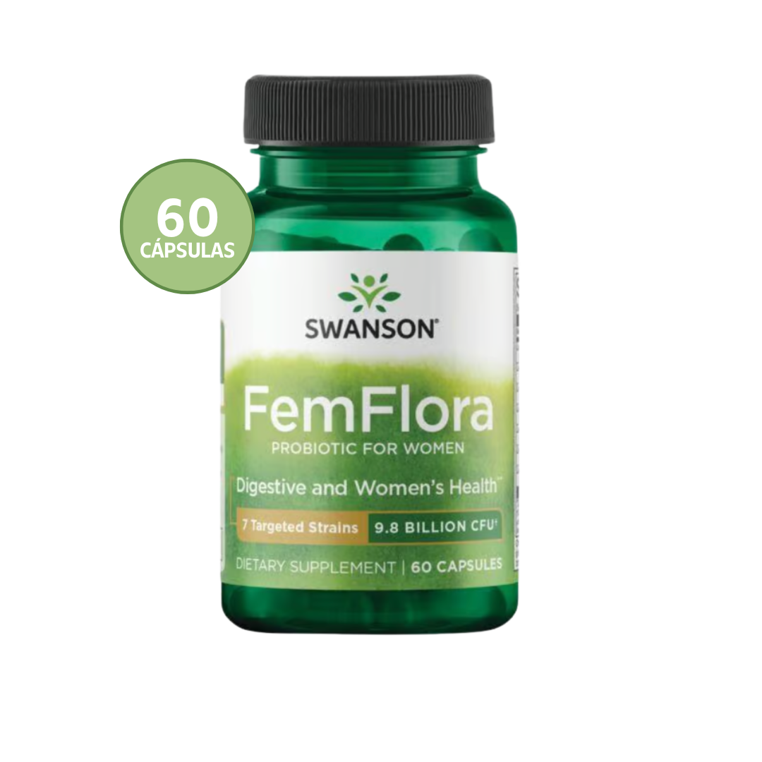 LIQUIDACIÓN - Swanson FemFlora Probiótico Femenino | 60 Cápsulas · Salud íntima e Intestinal