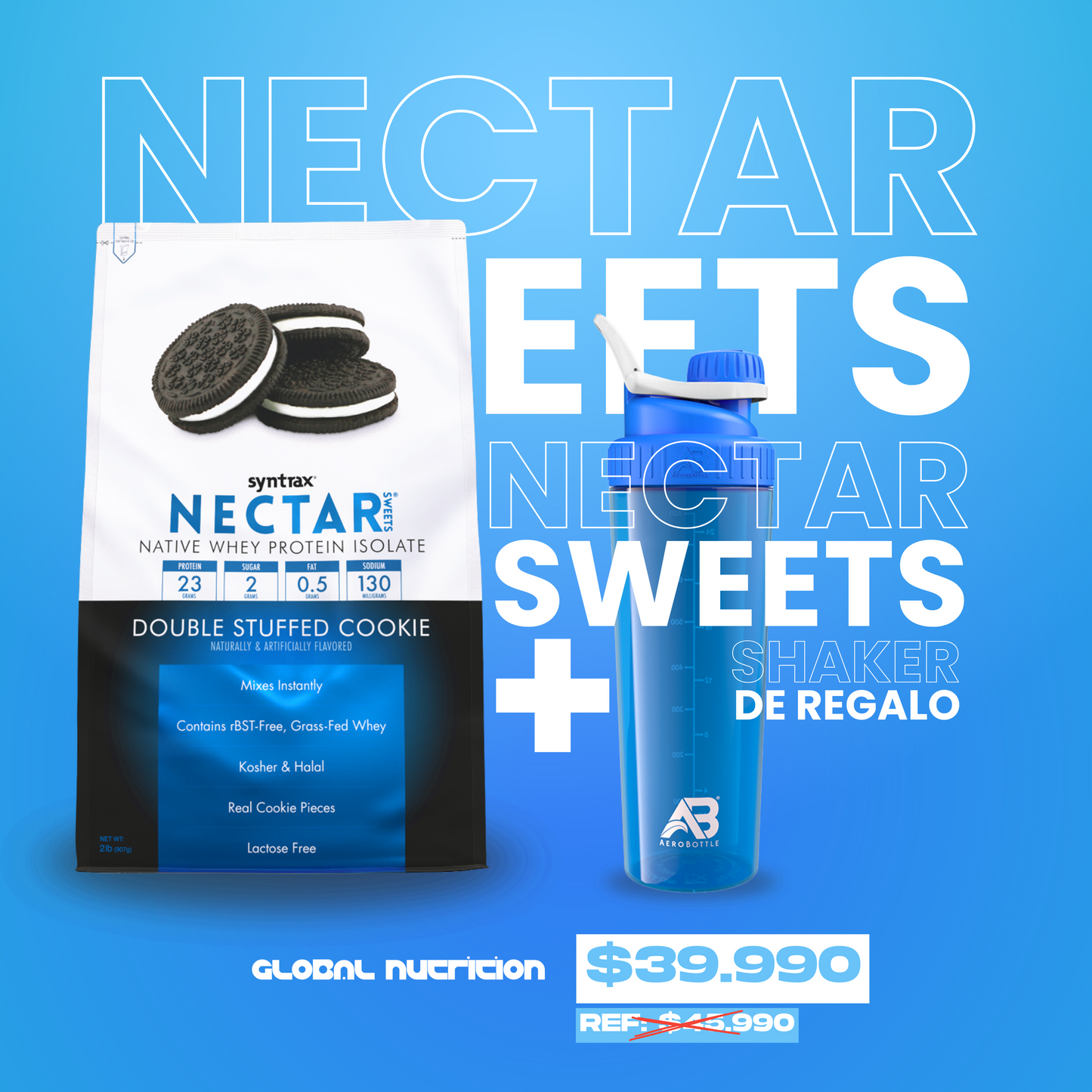 Pack Syntrax Nectar Sweets 2 Lbs + Aerobottle Shaker
