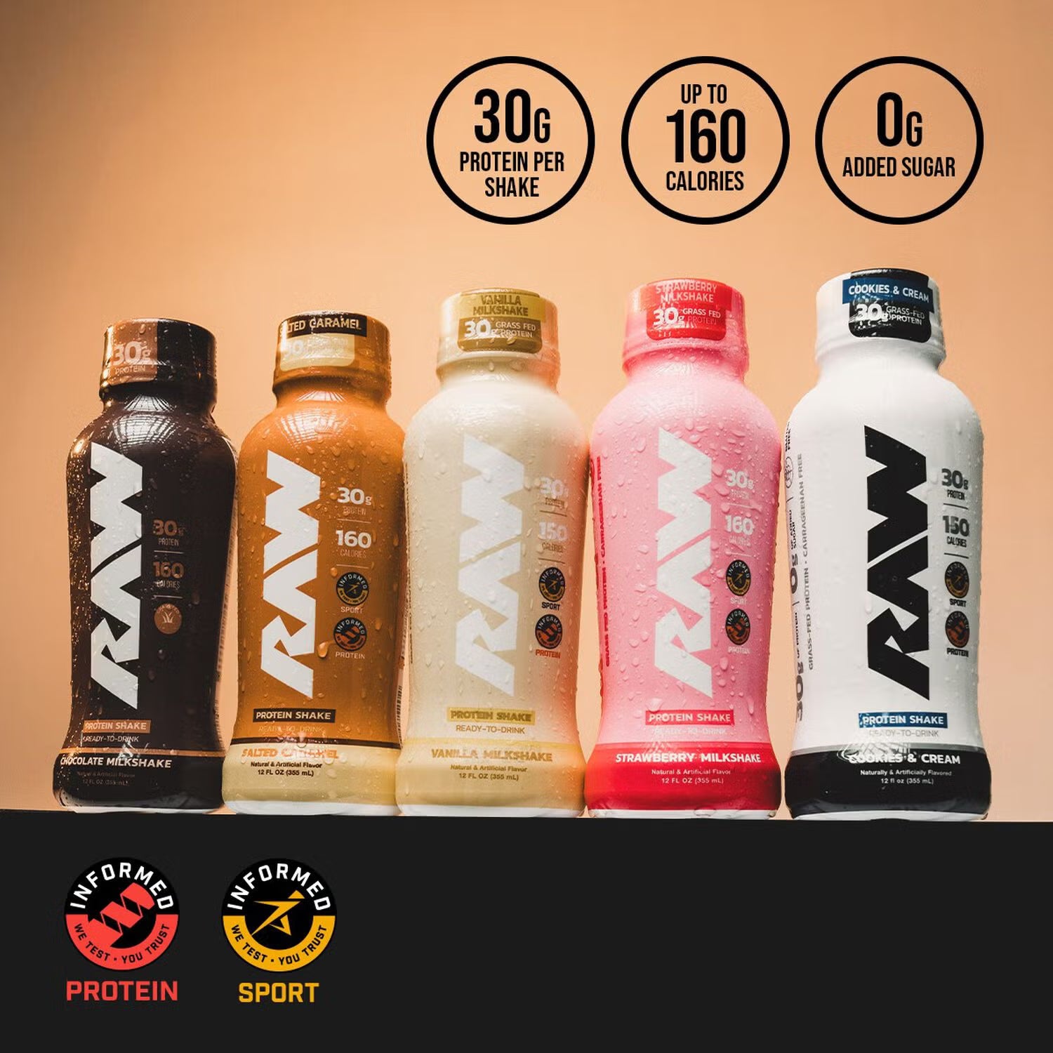 RAW Nutrition Protein RTD 12 oz | 12 Pack · Batido de Proteína Listo para Tomar · Alto en Proteína