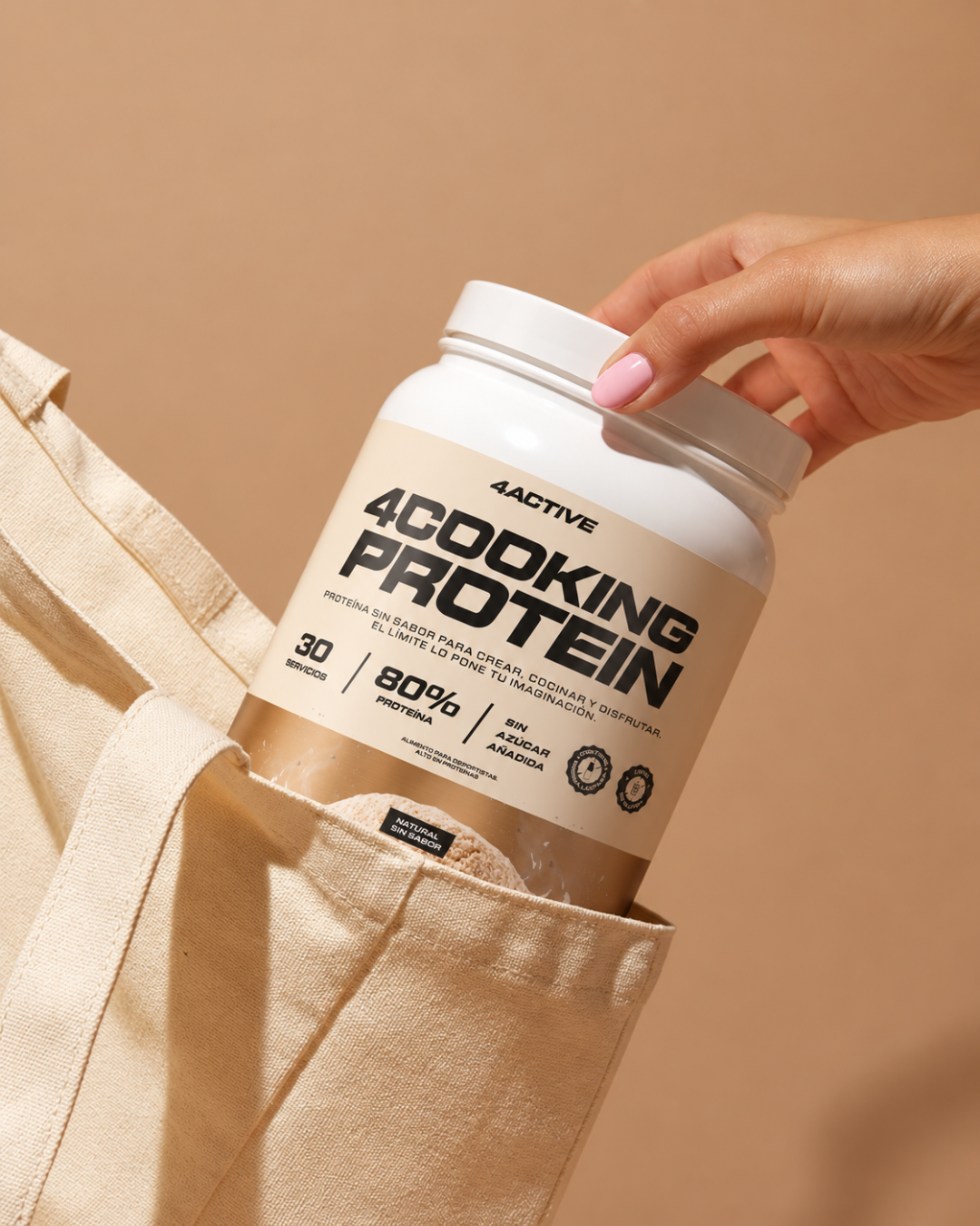 4Active 4Cooking Protein 30 Servicios | 80% Proteína Sin Sabor para Cocinar