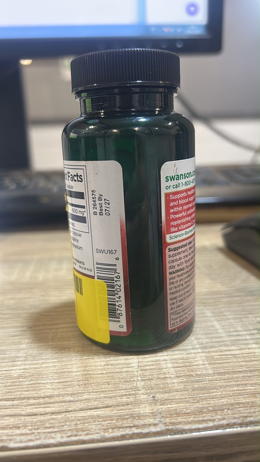 LIQUIDACIÓN - Swanson Ácido Alfa Lipoico Alta Potencia 600 mg | 60 Cápsulas · Antioxidante