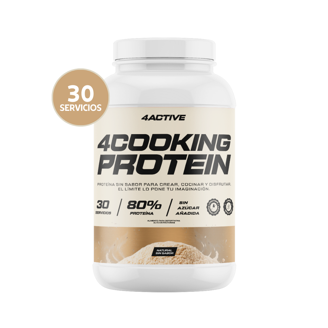 4Active 4Cooking Protein 30 Servicios | 80% Proteína Sin Sabor para Cocinar