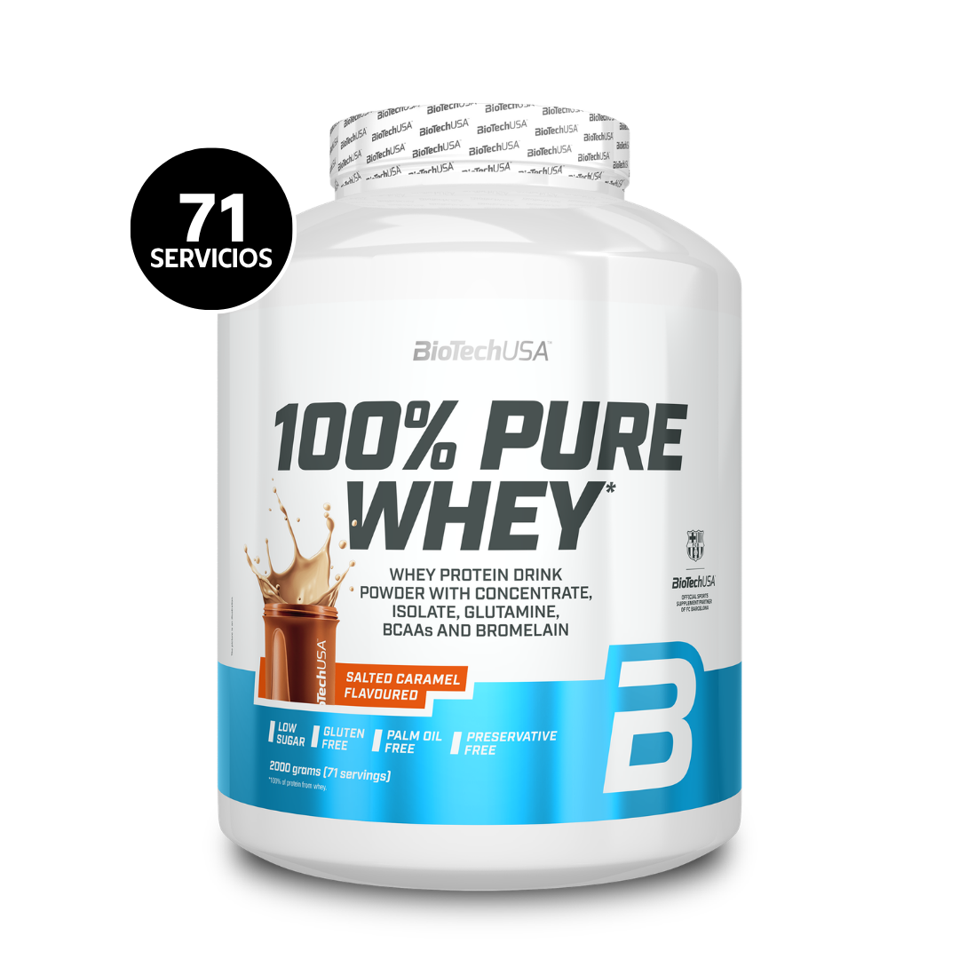 BioTechUSA 100% Pure Whey 2000 g | 71 Servicios · Proteína Whey · Recuperación Muscular