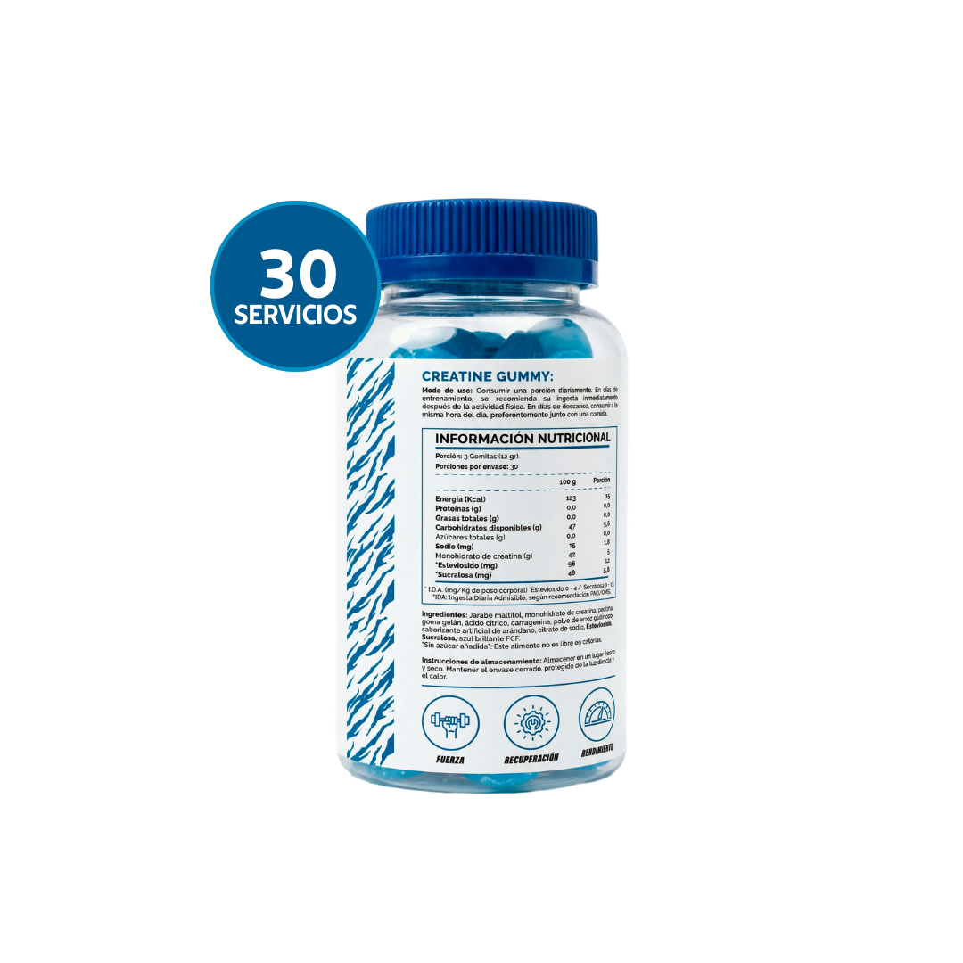 4Active Creatine Gummy Monohidratada 90 Gomitas | 30 Servicios · 5g Creatina (3 gomitas)
