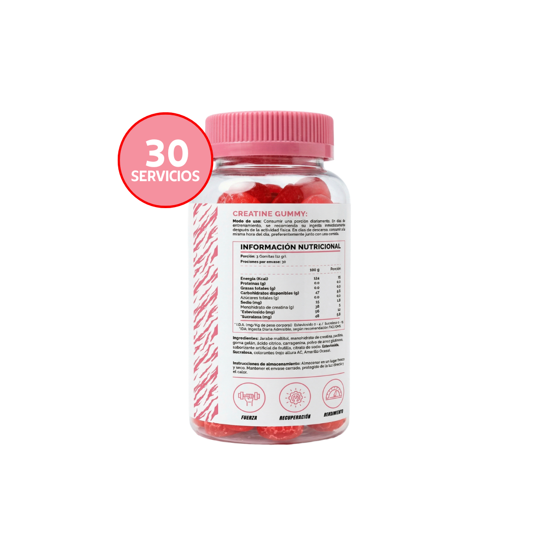 4Active Creatine Gummy Monohidratada 90 Gomitas | 30 Servicios · 5g Creatina (3 gomitas)