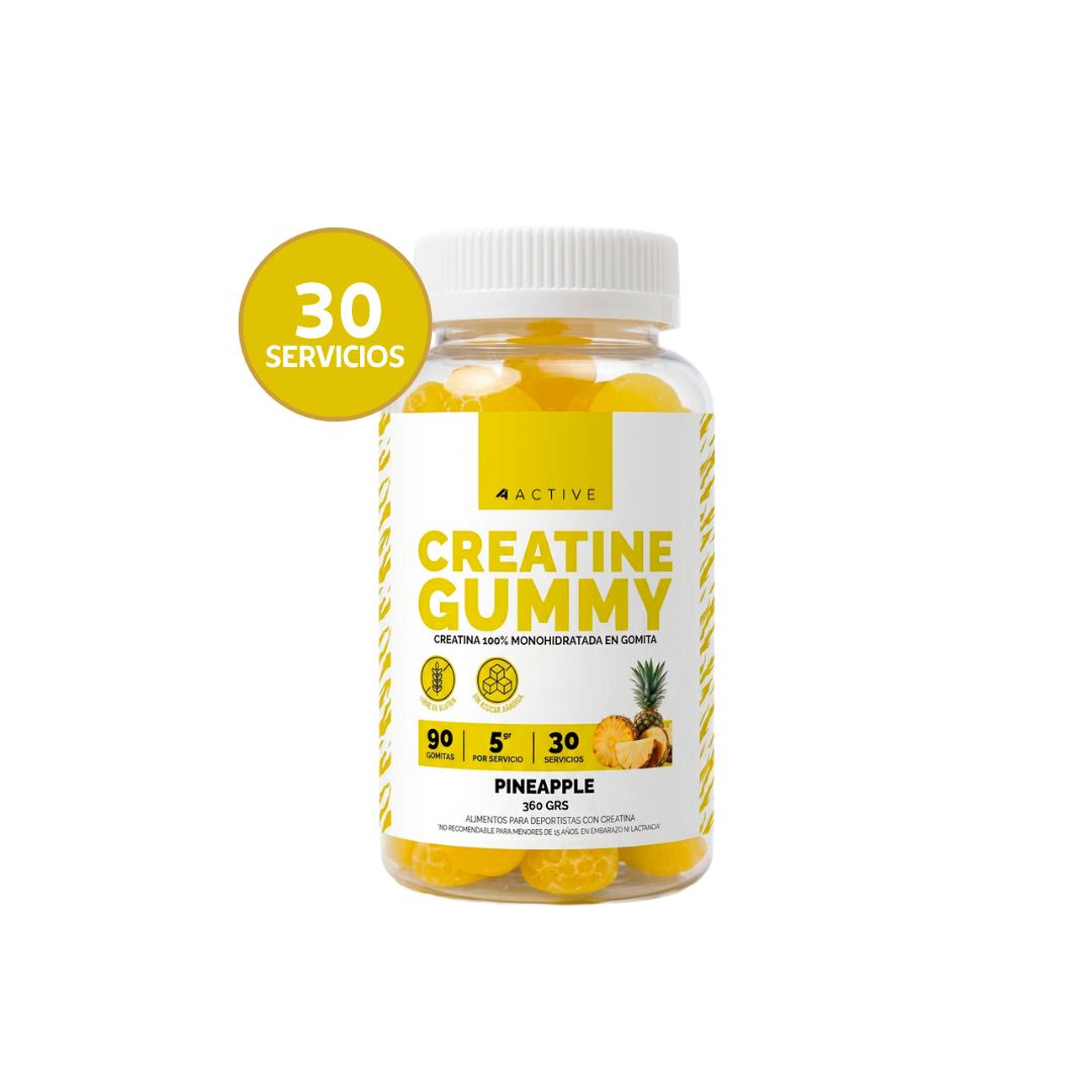 4Active Creatine Gummy Monohidratada 90 Gomitas | 30 Servicios · 5g Creatina (3 gomitas)