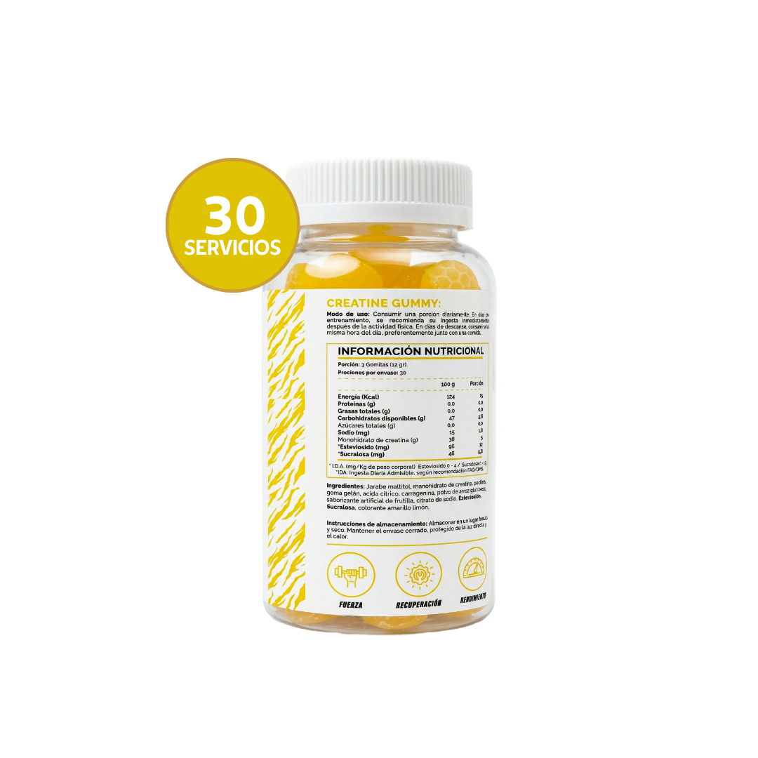 4Active Creatine Gummy Monohidratada 90 Gomitas | 30 Servicios · 5g Creatina (3 gomitas)