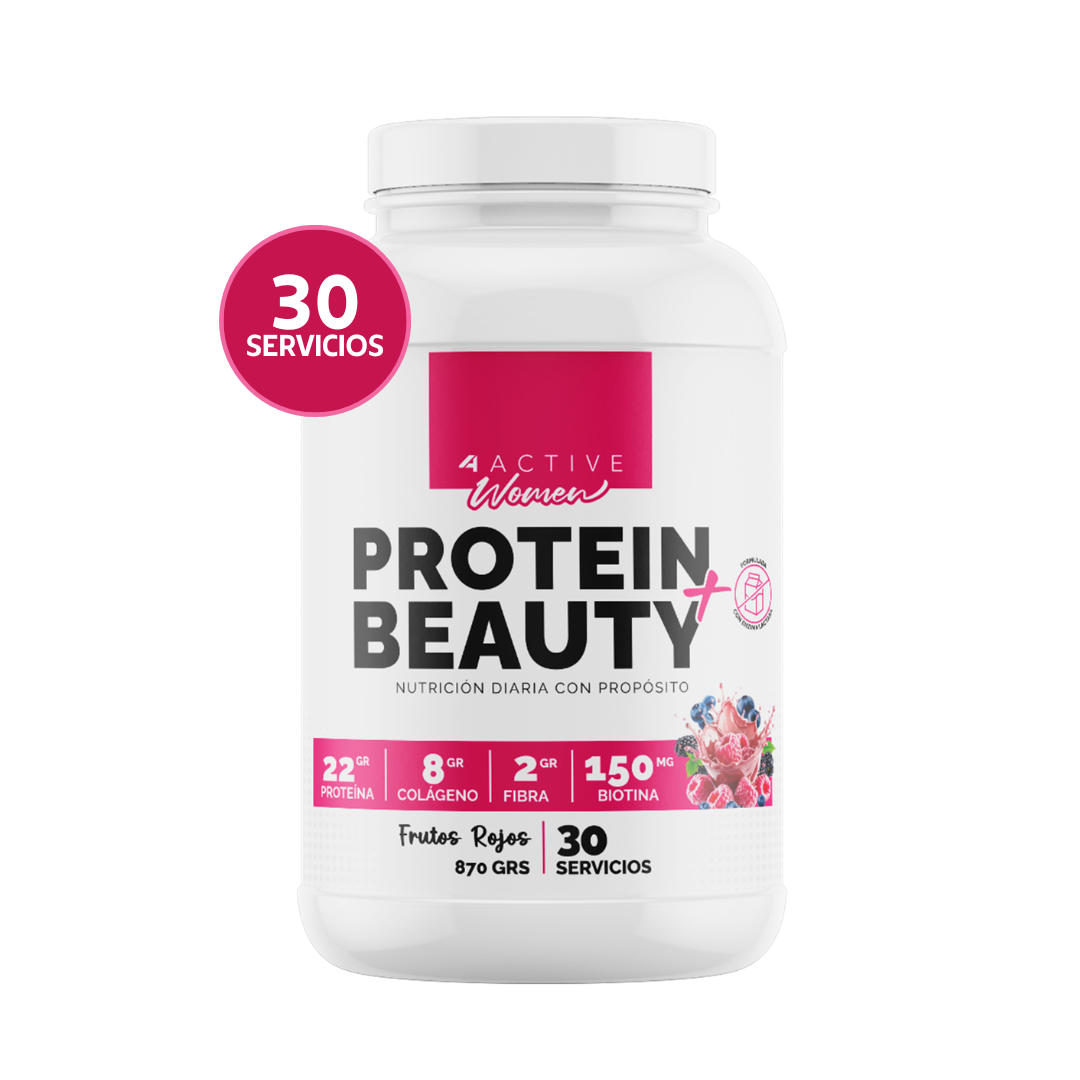 4Active Women Protein Beauty | 30 Servicios · 22g Proteína + 8g Colágeno + 2g Fibra + Biotina