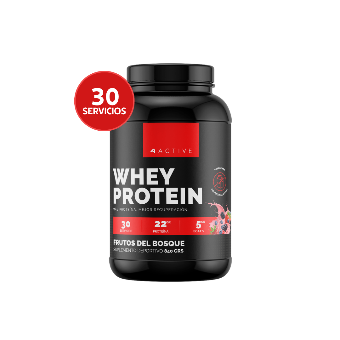 4Active Whey Protein 840 g | 30 Servicios · 22g Proteína · Recuperación Muscular Diaria
