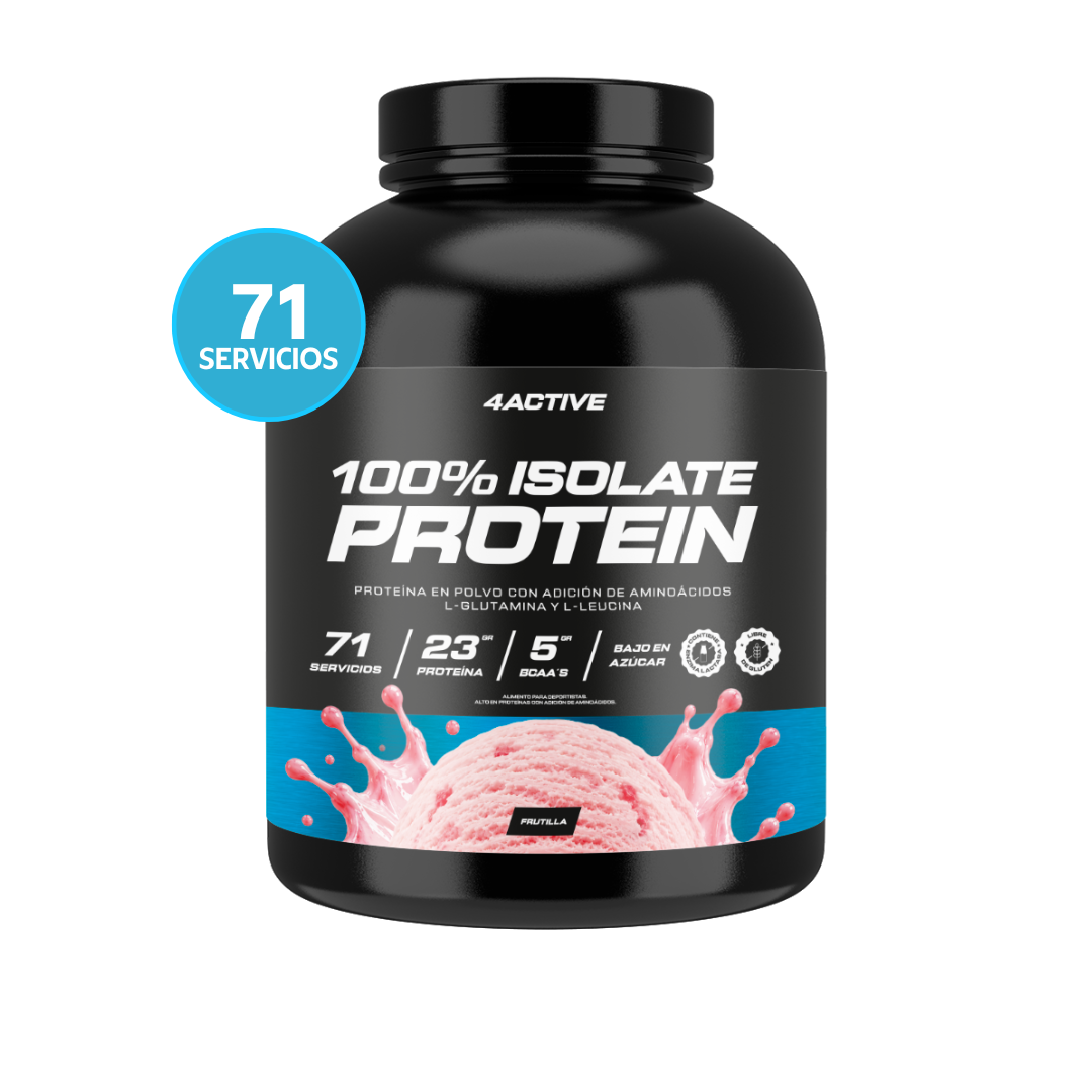 4Active 100% Isolate Protein 2000 G | Proteína Aislada 24g de Proteína, 5g BCAA y Bajo en Azúcar