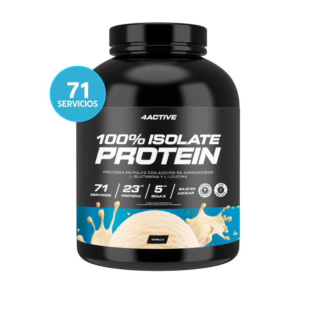 4Active 100% Isolate Protein 2000 G | Proteína Aislada 24g de Proteína, 5g BCAA y Bajo en Azúcar