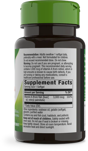 Nature's Way Vitamina A | 100 Softgels · Salud Visual, Piel e Inmune