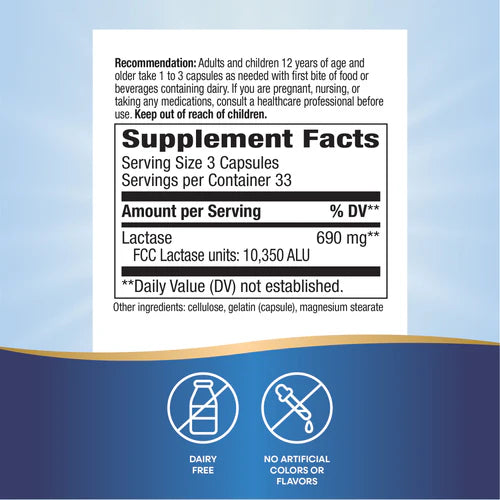 Lactose Defense Digestive Enzymes Nature's Way 100 capsulas