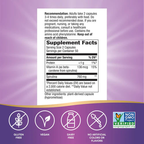 Spirulina Micro Algae Nature's Way 100 capsulas