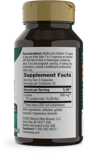 Lactose Defense Digestive Enzymes Nature's Way 100 capsulas