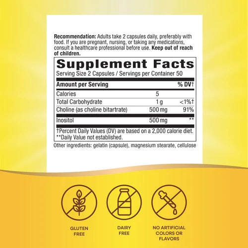 Choline & Inositol Nature's Way 100 capsulas