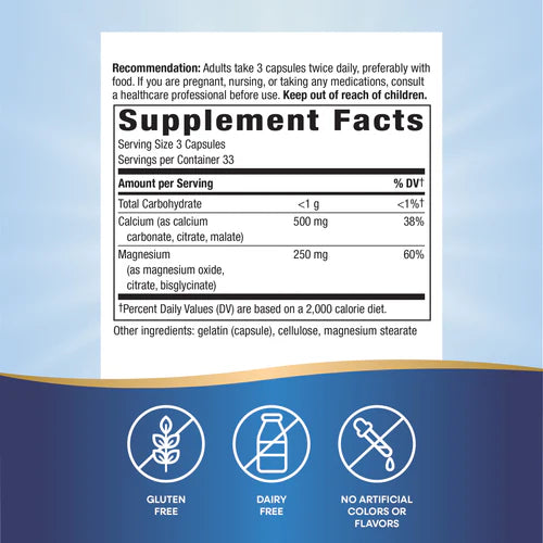 Calcium Magnesium Nature's Way 250 capsulas