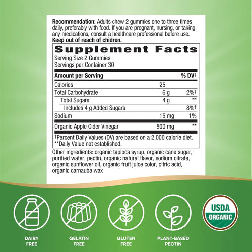 Apple Cider Vinegar 60 Gummy Nature's Way