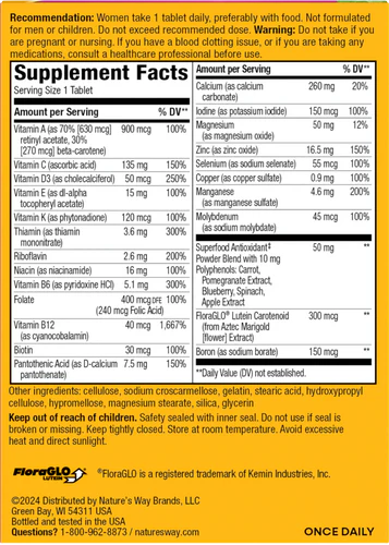 Nature's Way Alive! Mujer 50+ Multivitamínico | 50 Tabletas · Hormonal y Ósea Madura
