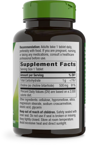 Choline Nature's Way 500 mg 100 tabletas