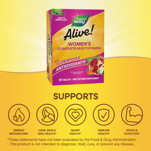 Alive! Women's Multivitaminico Nature's Way 50 tabletas