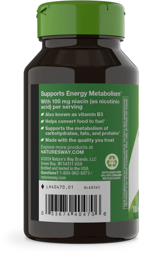 Niacin Vitamina B3 Nature's Way 100 mg 100 capsulas
