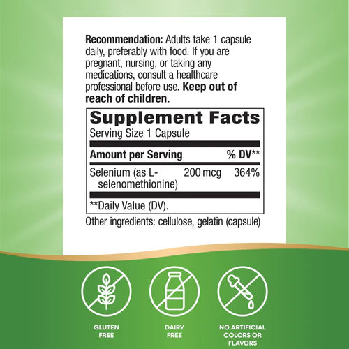 Selenium Nature's Way 100 capsulas