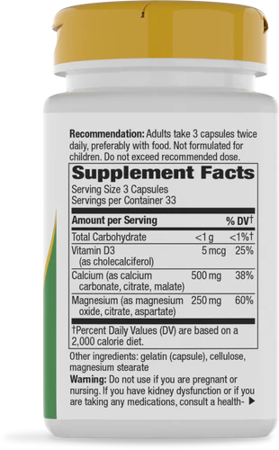 Calcium Magnesium y Vitamin D Nature's Way 100 capsulas