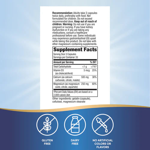 Calcium Magnesium y Vitamin D Nature's Way 100 capsulas