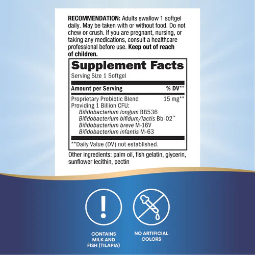 Nature's Way Probiotic Pearls Adultos 50+ | 30 Softgels · Salud Intestinal