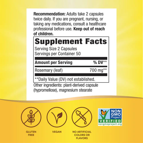 Rosemary Leaf Nature's Way 100 capsulas