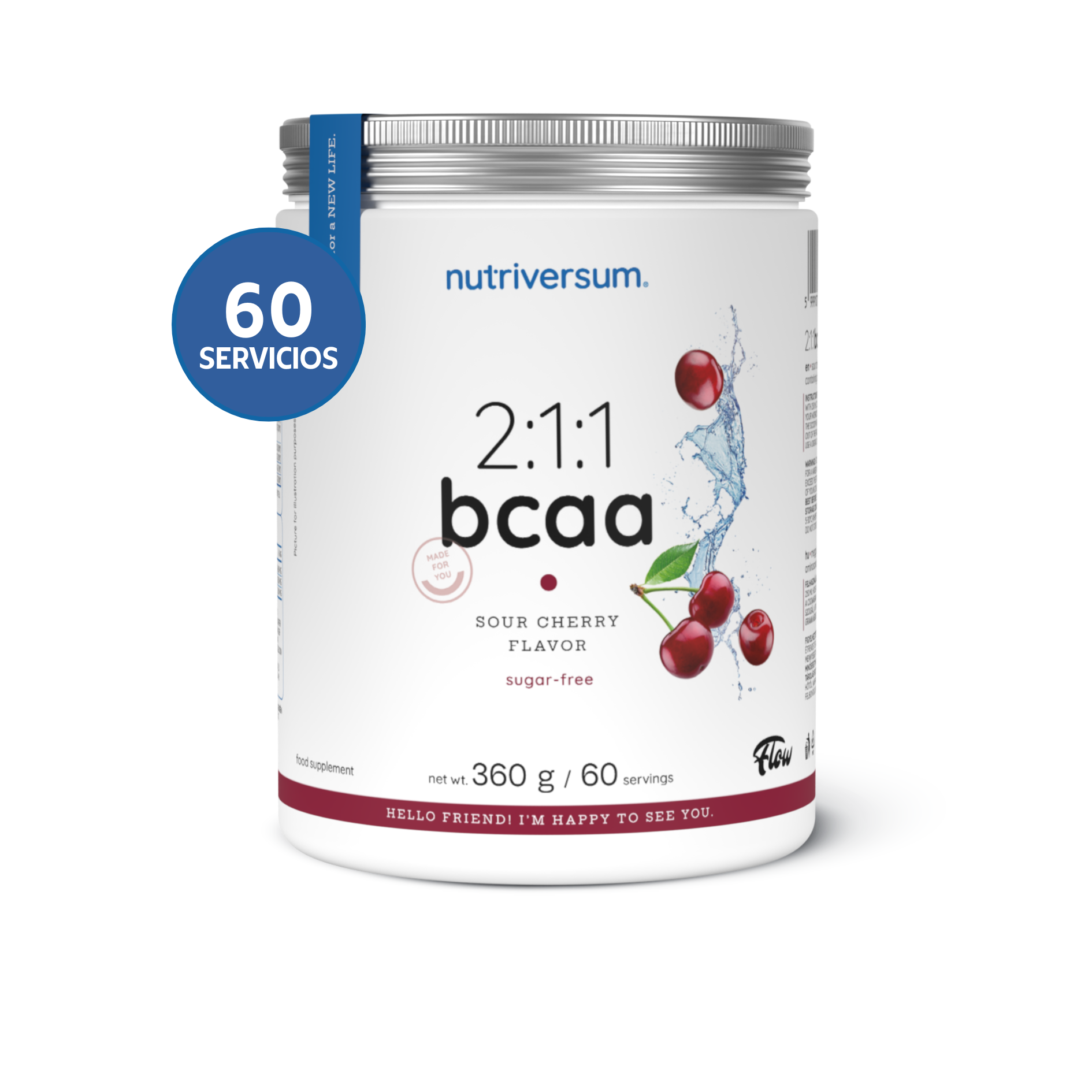 BCAA 2:1:1 - Nutriversum - 360g / 60 Servicios