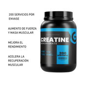 Creatina Monohydrate 1 KG 200 Servicios Global Nutrition