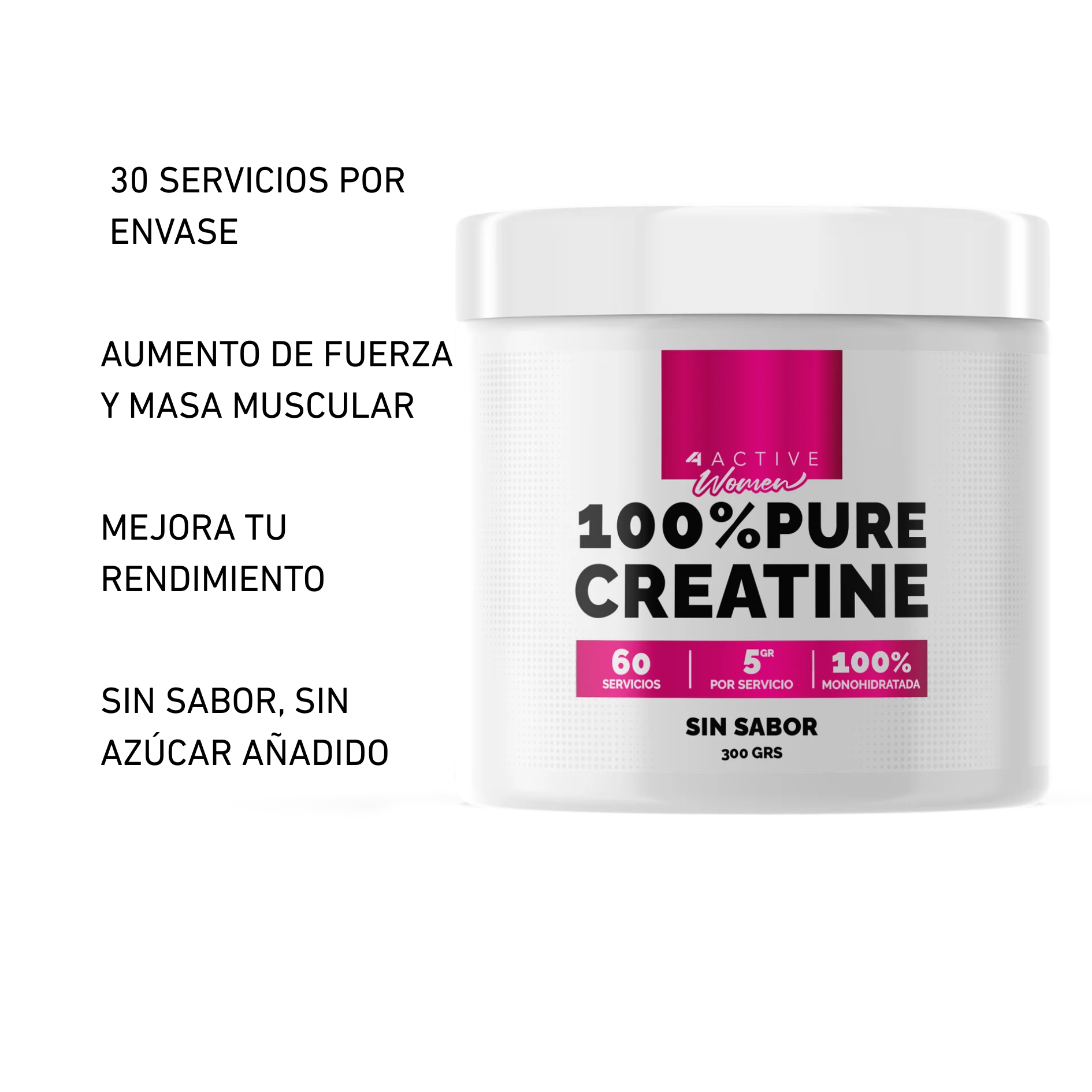 Creatine 4active 100% Pure Women 300 Grs 60 Servicios