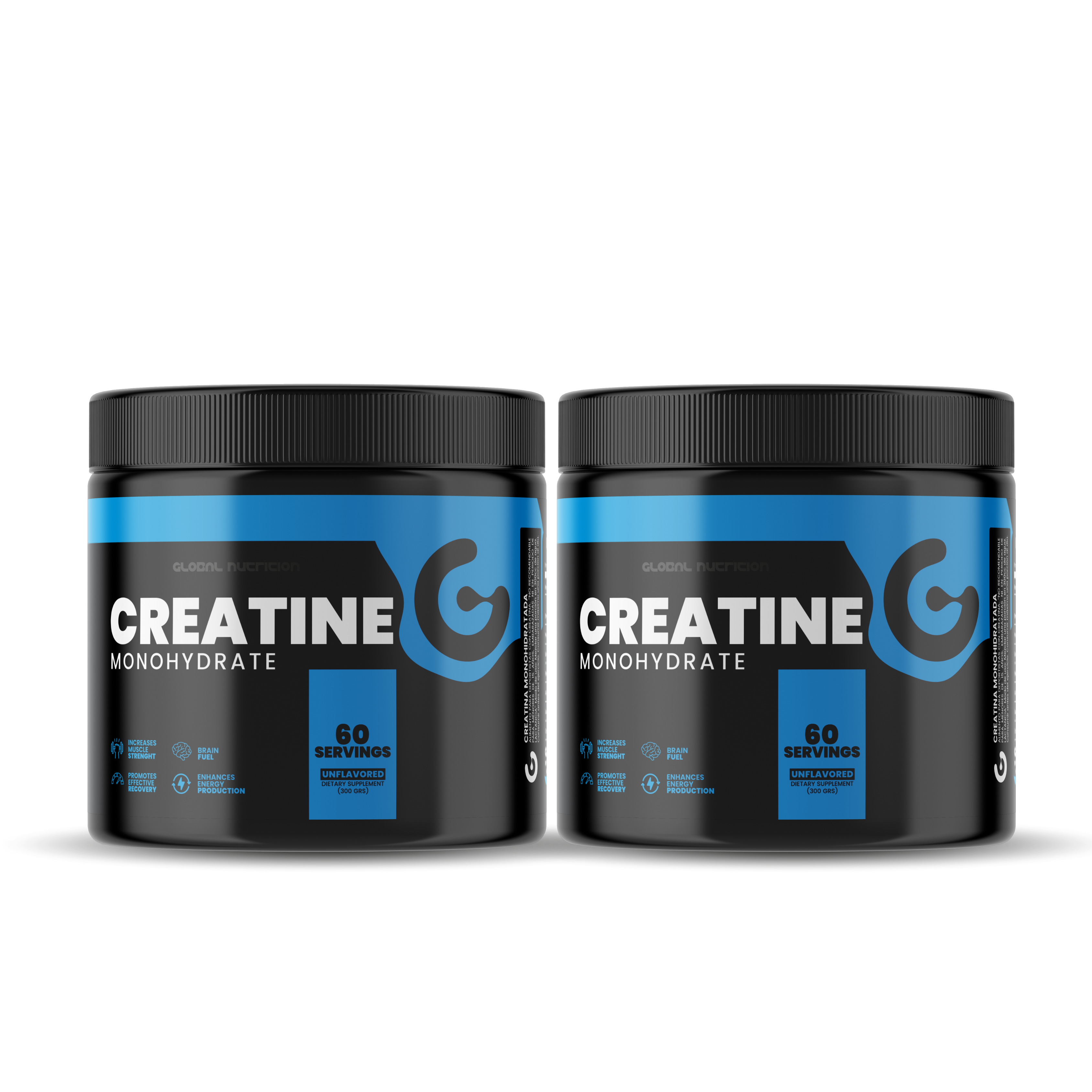 2x $24.990 Creatina Monohydrate 300 Grs 60 Servicios Global Nutrition