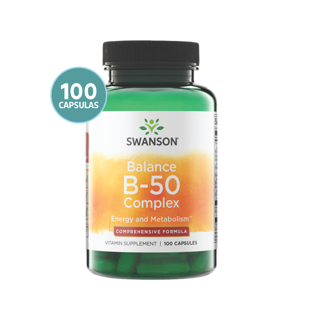 Swanson Balance B-50 Complex 100 Cápsulas | Complejo de Vitaminas B