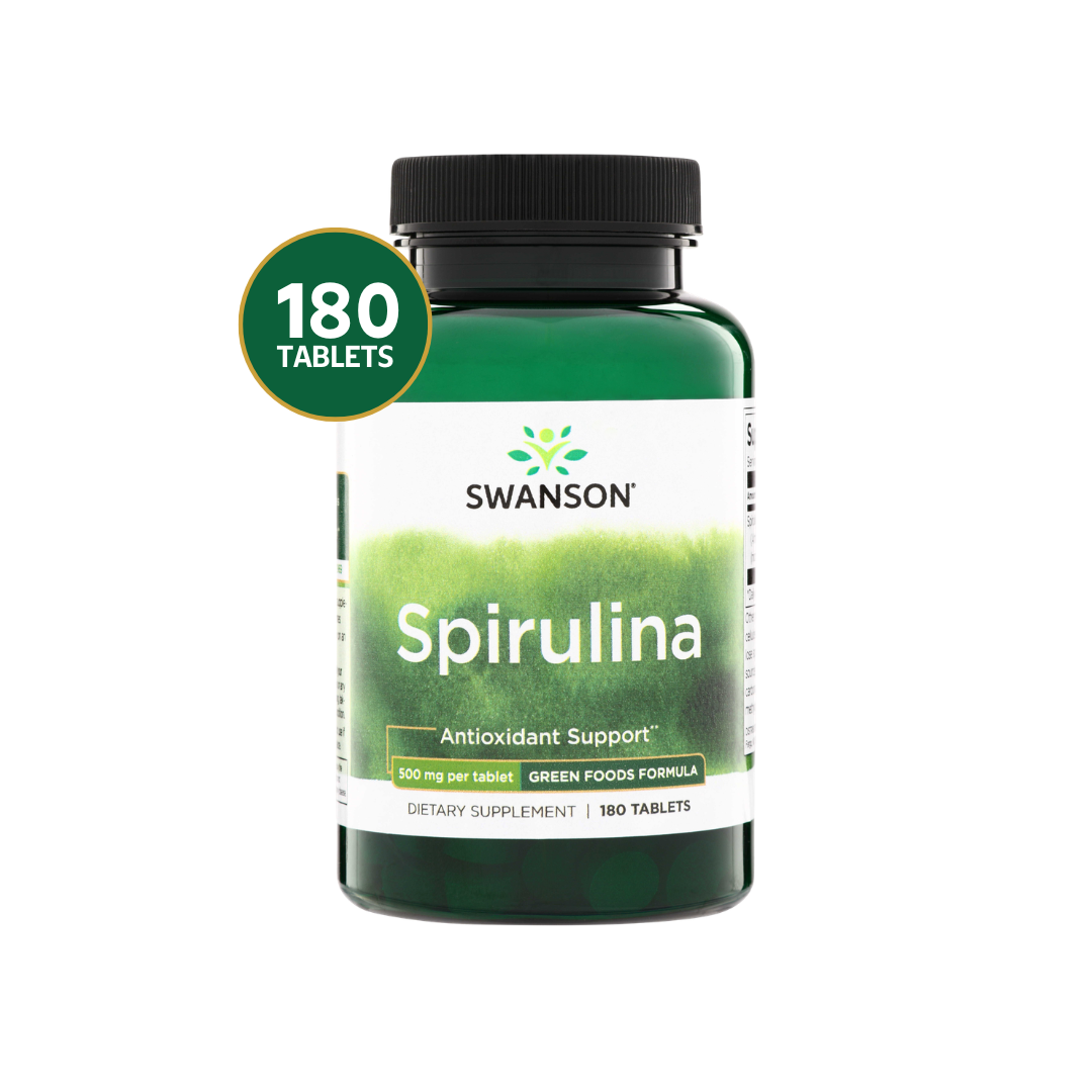 Swanson Espirulina 500 mg | 180 Tabletas · Superalimento Natural