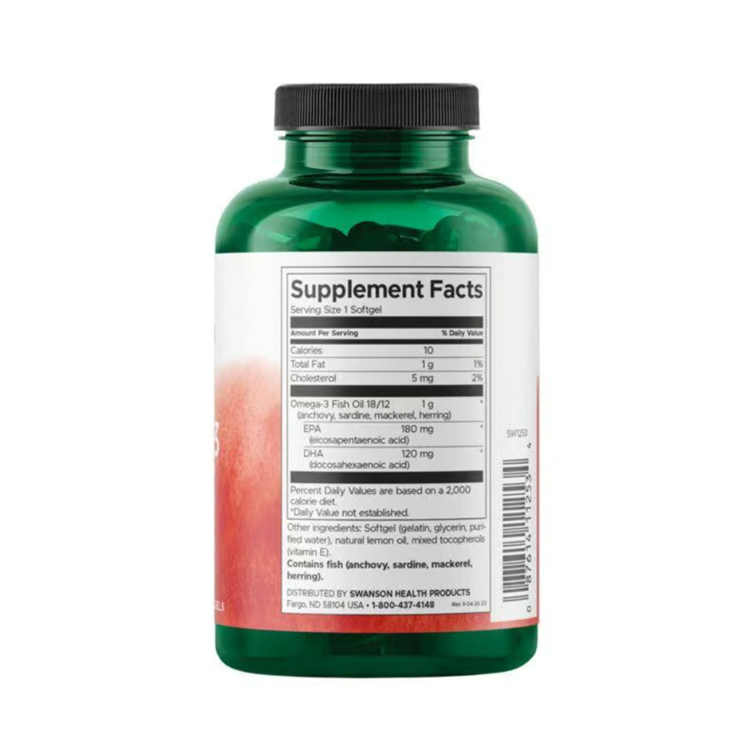 Swanson Omega 3 Fish Oil - Lemon Flavor 150 Sgels